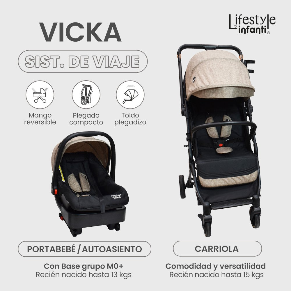 Carriola Vicka Travel System Lifestyle By Infanti Reversible Y Compacta