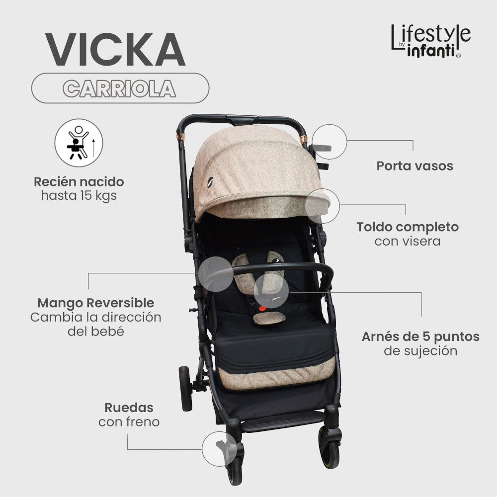 Carriola Vicka Travel System Lifestyle By Infanti Reversible Y Compacta