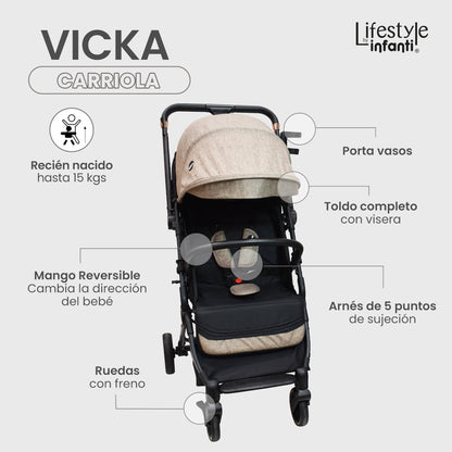 Carriola Vicka Travel System Lifestyle By Infanti Reversible Y Compacta
