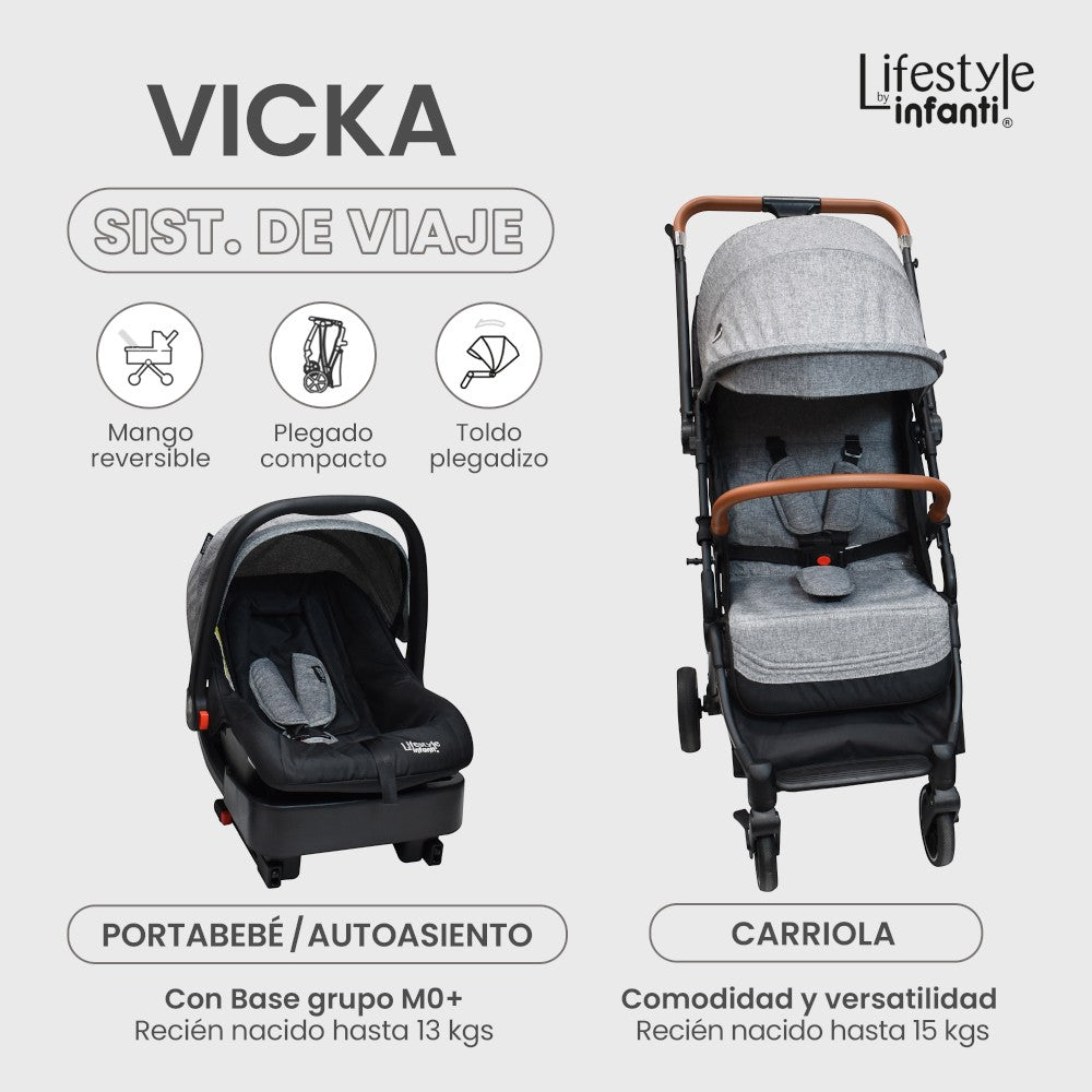 Carriola Vicka Travel System Lifestyle By Infanti Reversible Y Compacta
