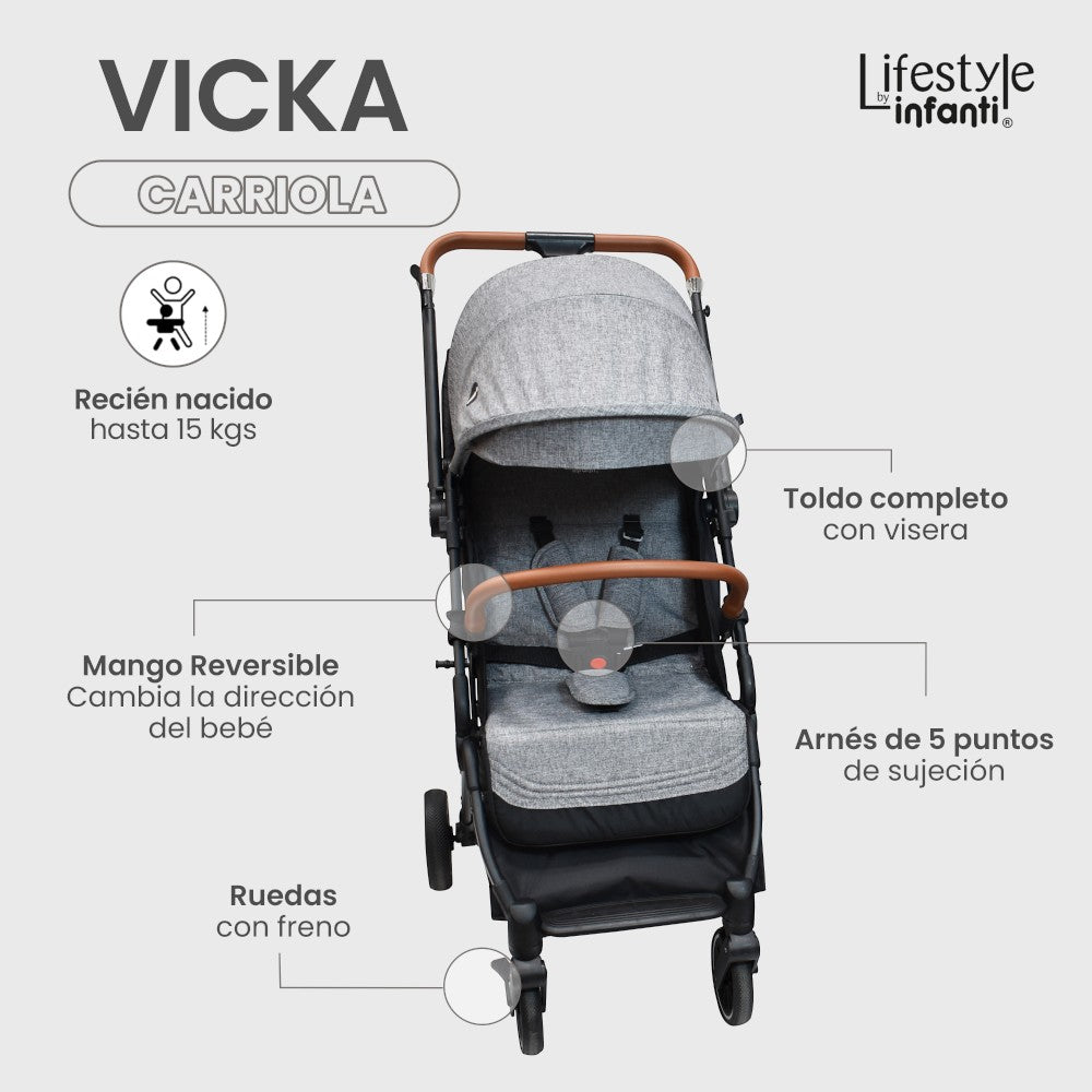 Carriola Vicka Travel System Lifestyle By Infanti Reversible Y Compacta