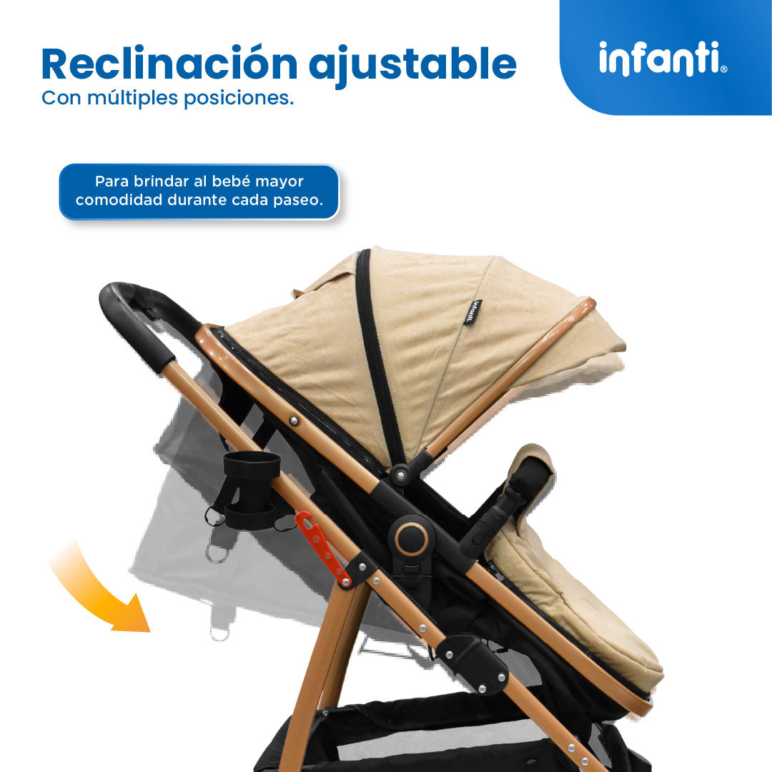 Carriola Sistema de Viaje Welly Convertible a Bambineto Negro con Portabebé Grupo 0+, Asiento Reversible, Reclinado Ajustable, Arnés de 5 Puntos, Toldo Plegable, Cubrepiés y Canastilla Amplia para Bebé