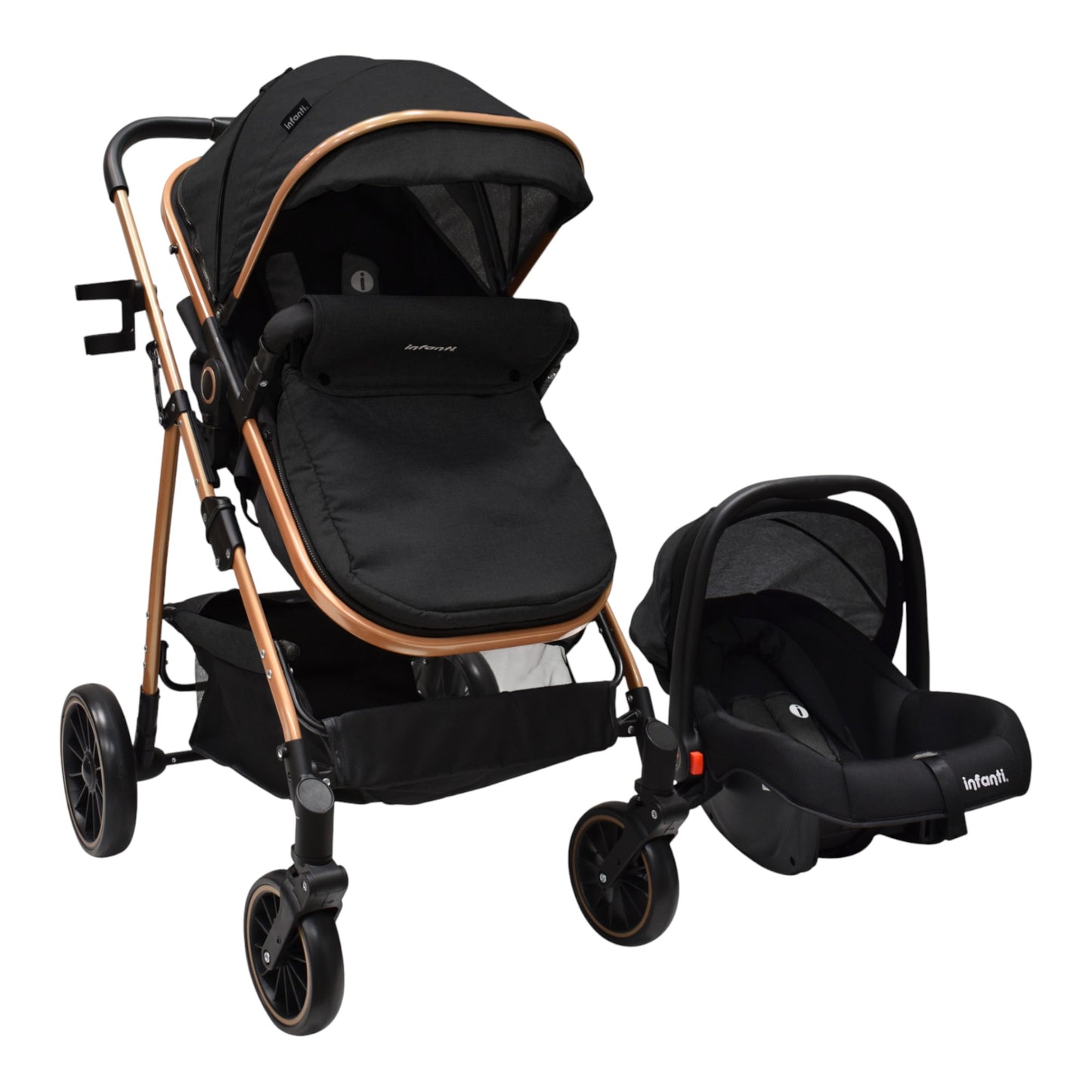 Infanti Carriola Sistema De Viaje Welly Convertible A Bambineto Color Gris