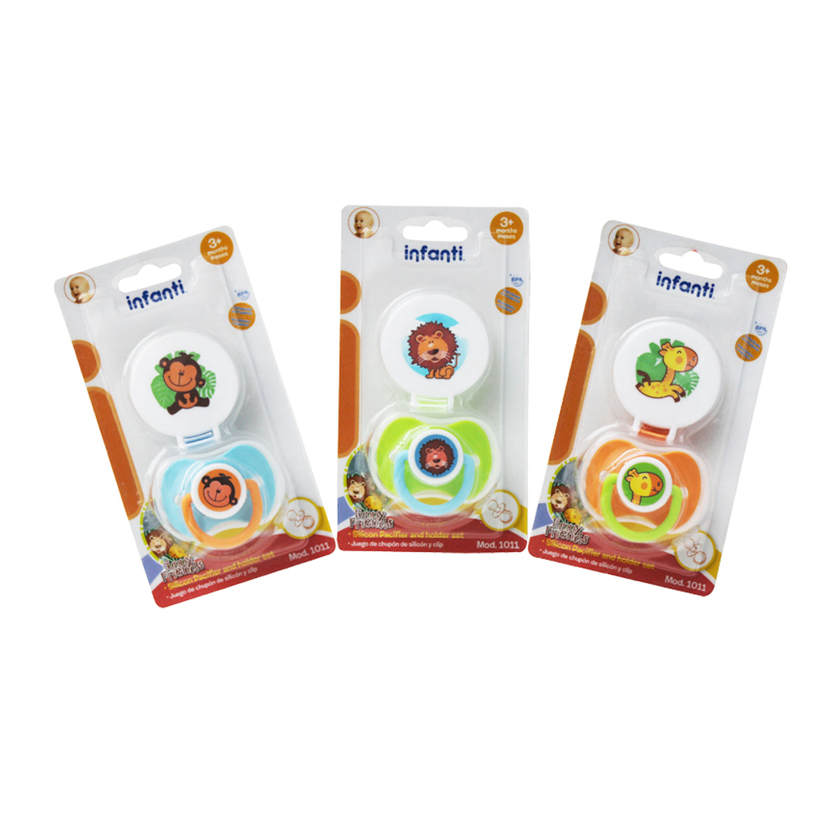 Juego Chupón + Clip Animalitos De La Selva, Infanti