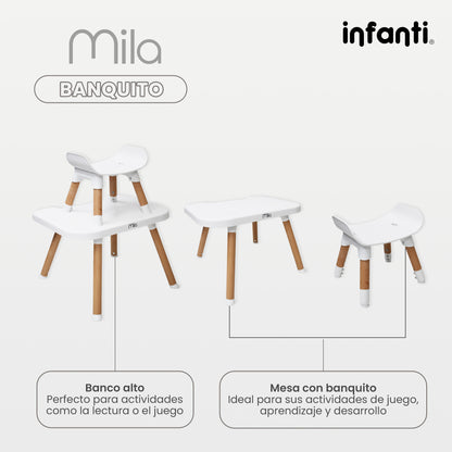 Silla Alta Lifestyle by Infanti Mila 6 en 1 Color Beige