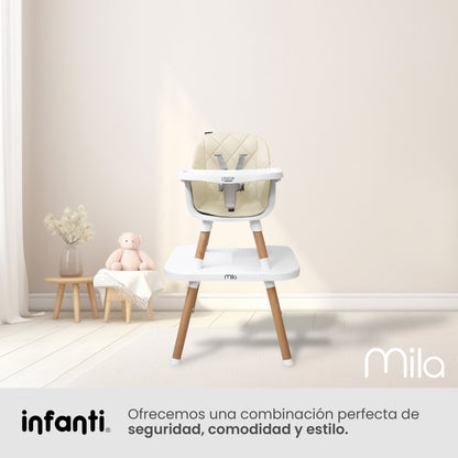 Silla Alta Lifestyle by Infanti Mila 6 en 1 Color Beige