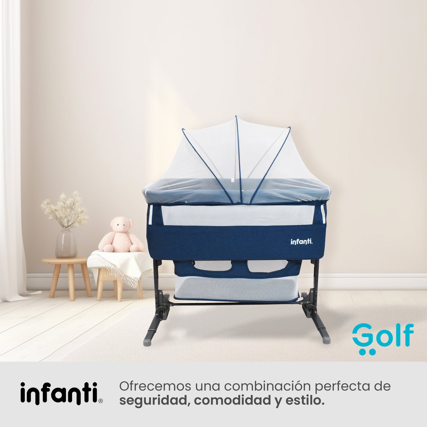 Cuna Colecho Infanti Golf Antireflujo y Mecedora