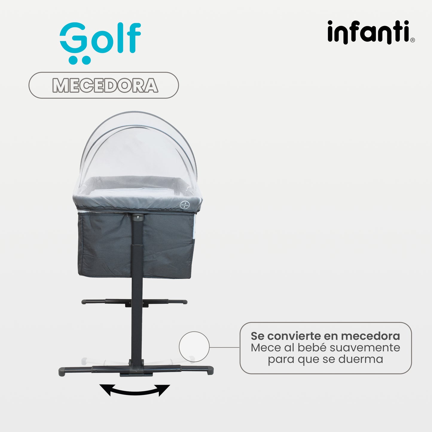 Cuna Colecho Infanti Golf Antireflujo y Mecedora