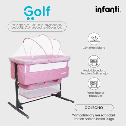Cuna Colecho Infanti Golf Antireflujo y Mecedora