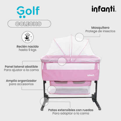 Cuna Colecho Infanti Golf Antireflujo y Mecedora