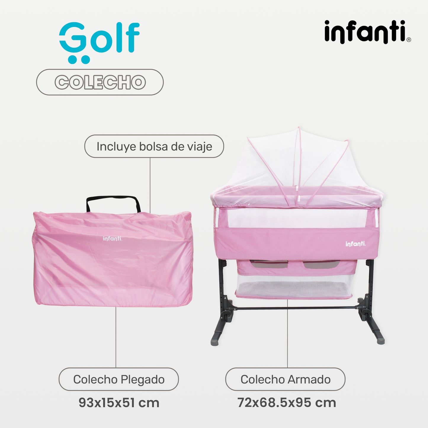 Cuna Colecho Infanti Golf Antireflujo y Mecedora