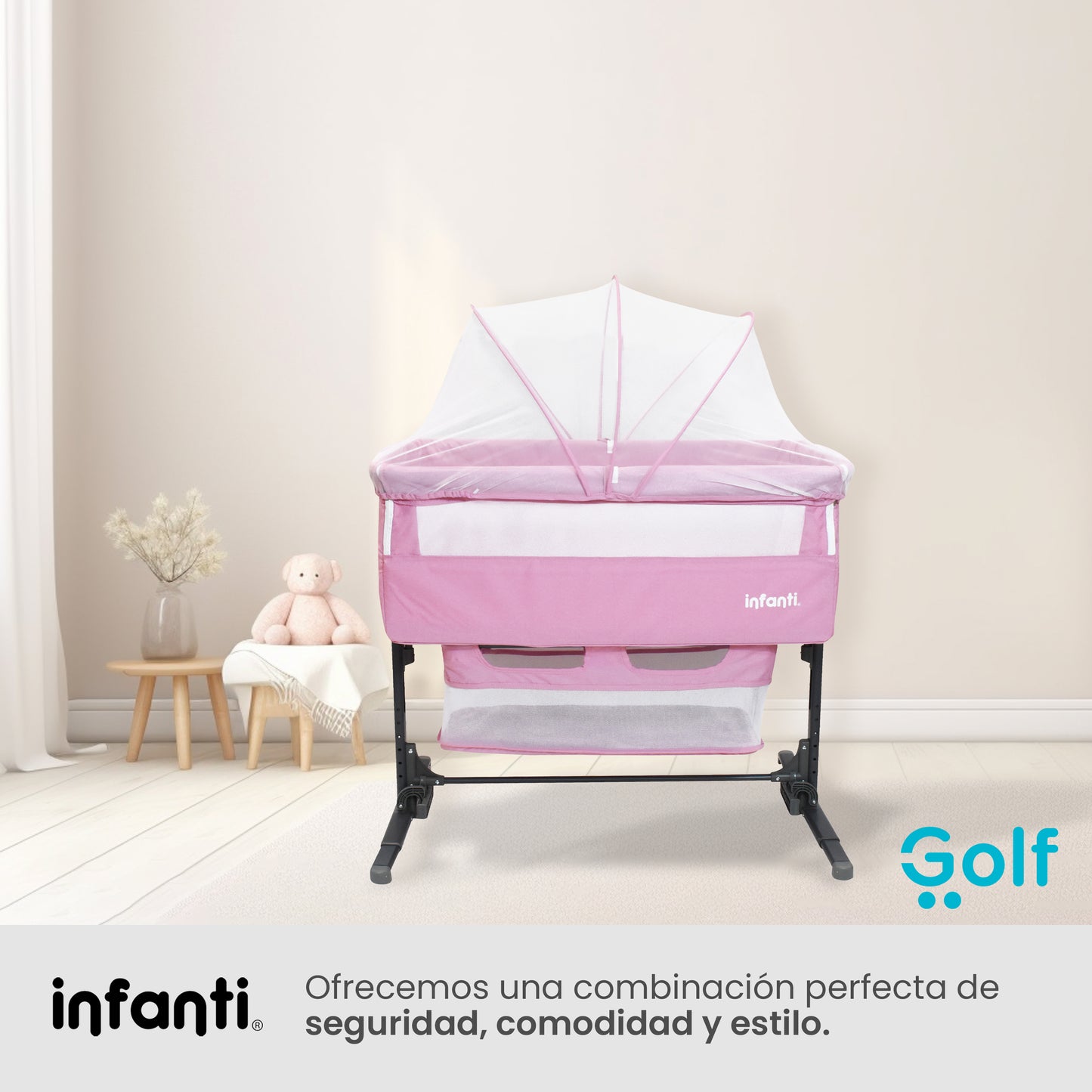 Cuna Colecho Infanti Golf Antireflujo y Mecedora