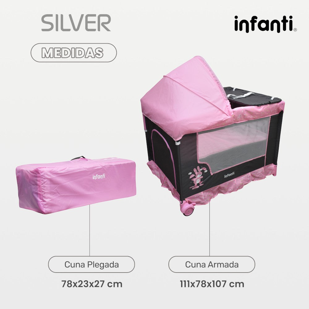 Cuna Corral Silver Infanti Colecho Para Bebé Plegable