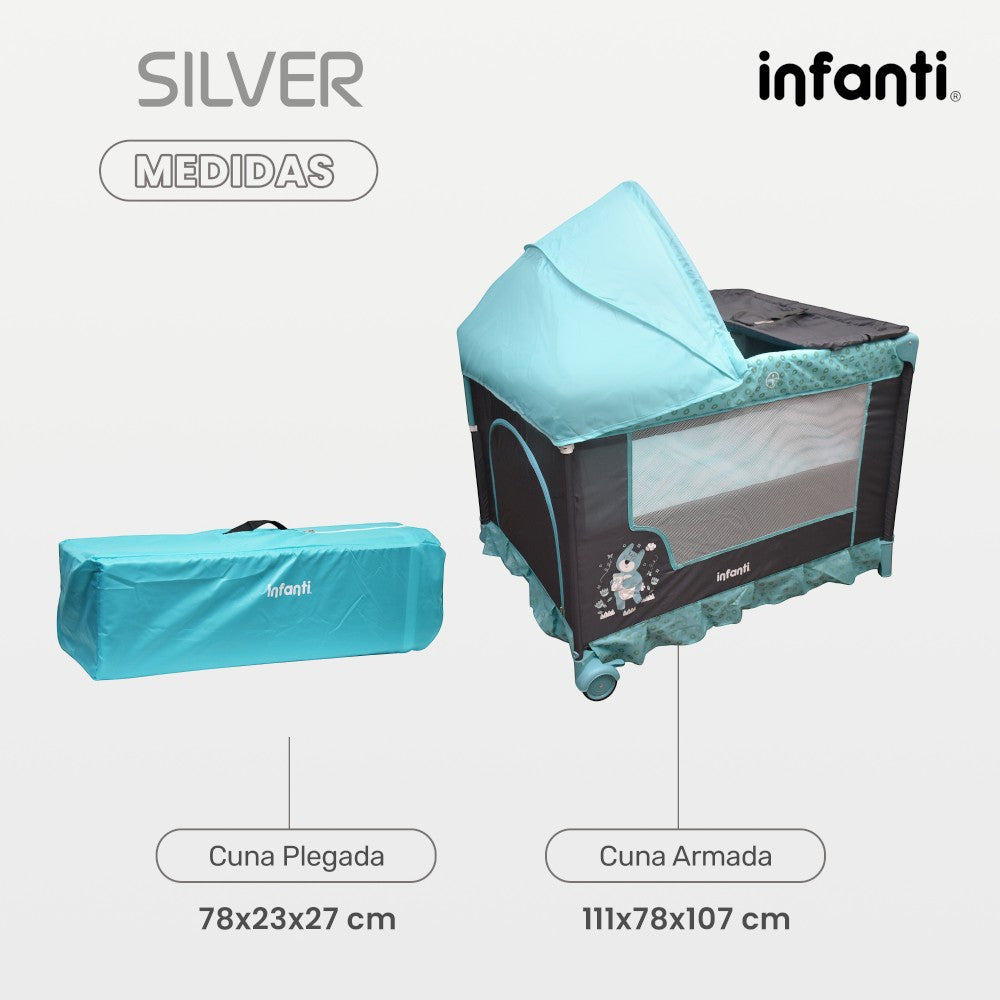 Cuna Corral Silver Infanti Colecho Para Bebé Plegable