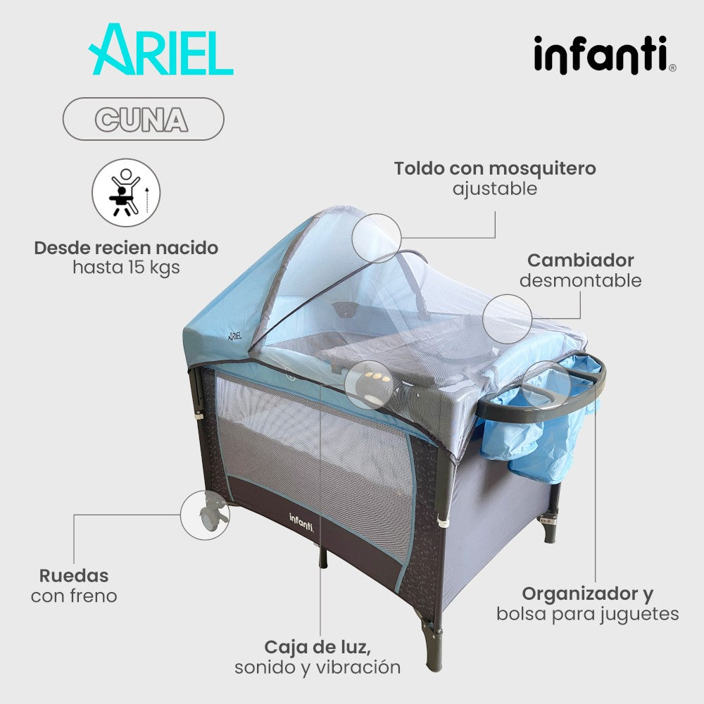 Combo Infanti Carriola Travel System, Cuna Colecho y Silla Alta Para Bebé