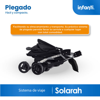 Carriola Travel System Solarah Con Portabebé Grupo 0+ y Plegado a Una Mano