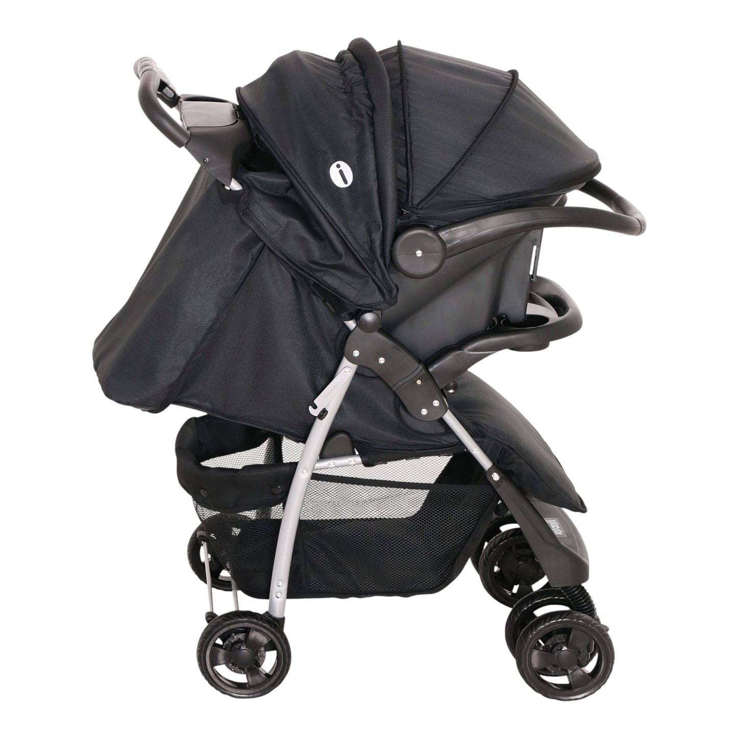 Infanti Carriola Sistema De Viaje Solarah Plegable Con Portabebé Gris Con Negro