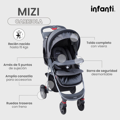 Carriola Infanit Mizi Con Sistema De Viaje Y Charola