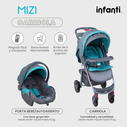 Carriola Infanit Mizi Con Sistema De Viaje Y Charola