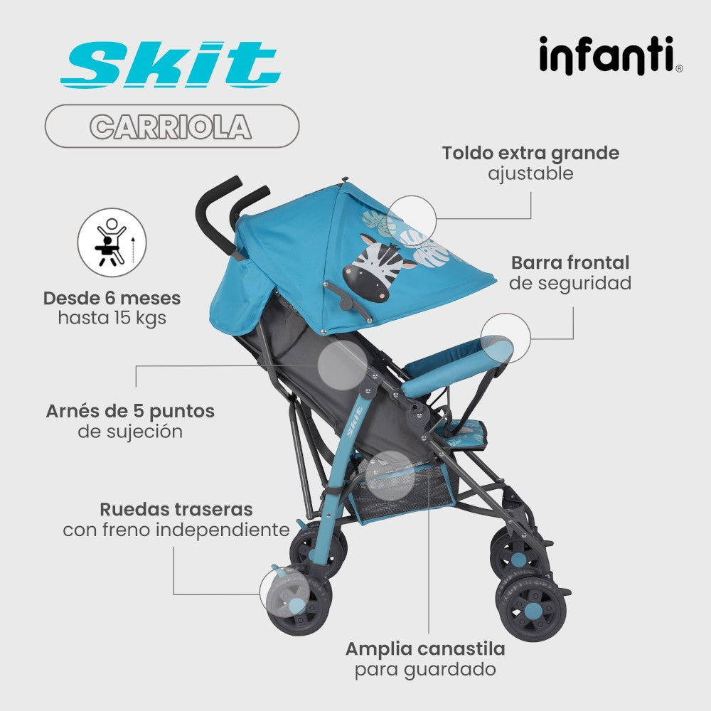 Carriola de Bastón Skit Safari Infanti Ligera y Portátil