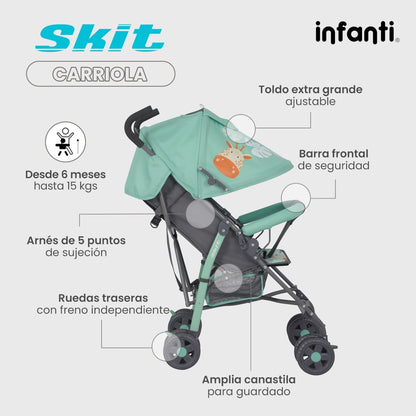 Carriola de Bastón Skit Safari Infanti Ligera y Portátil