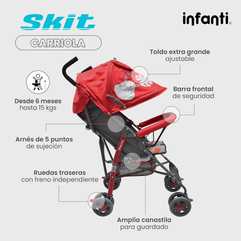 Carriola de Bastón Skit Safari Infanti Ligera y Portátil