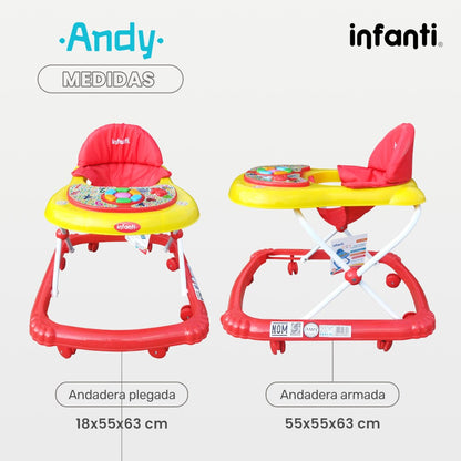 Andadera Musical Andy Infanti Plegable Para Bebé