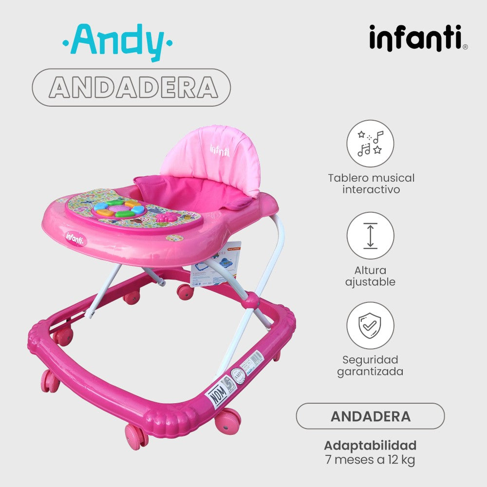 Andadera Musical Andy Infanti Plegable Para Bebé