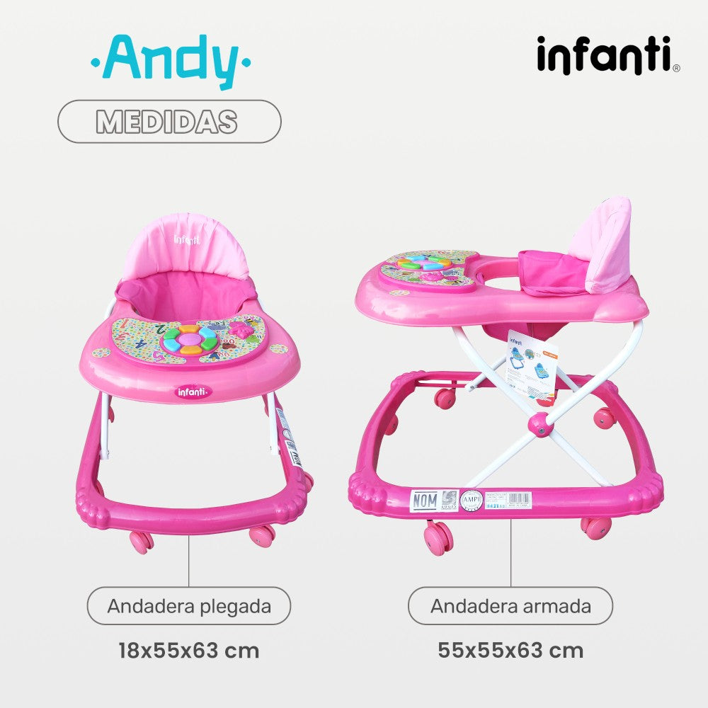 Andadera Musical Andy Infanti Plegable Para Bebé