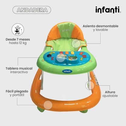Andadera Musical Infanti Ligera Para Bebé