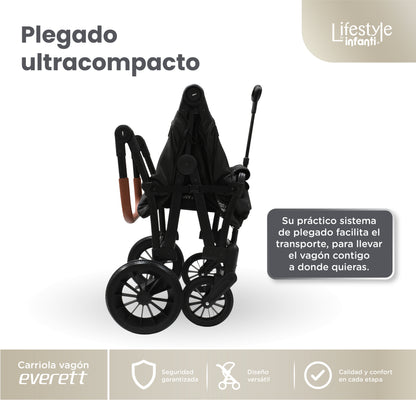 Vagón Everett Con 2 Asientos y Toldos Desmontables
