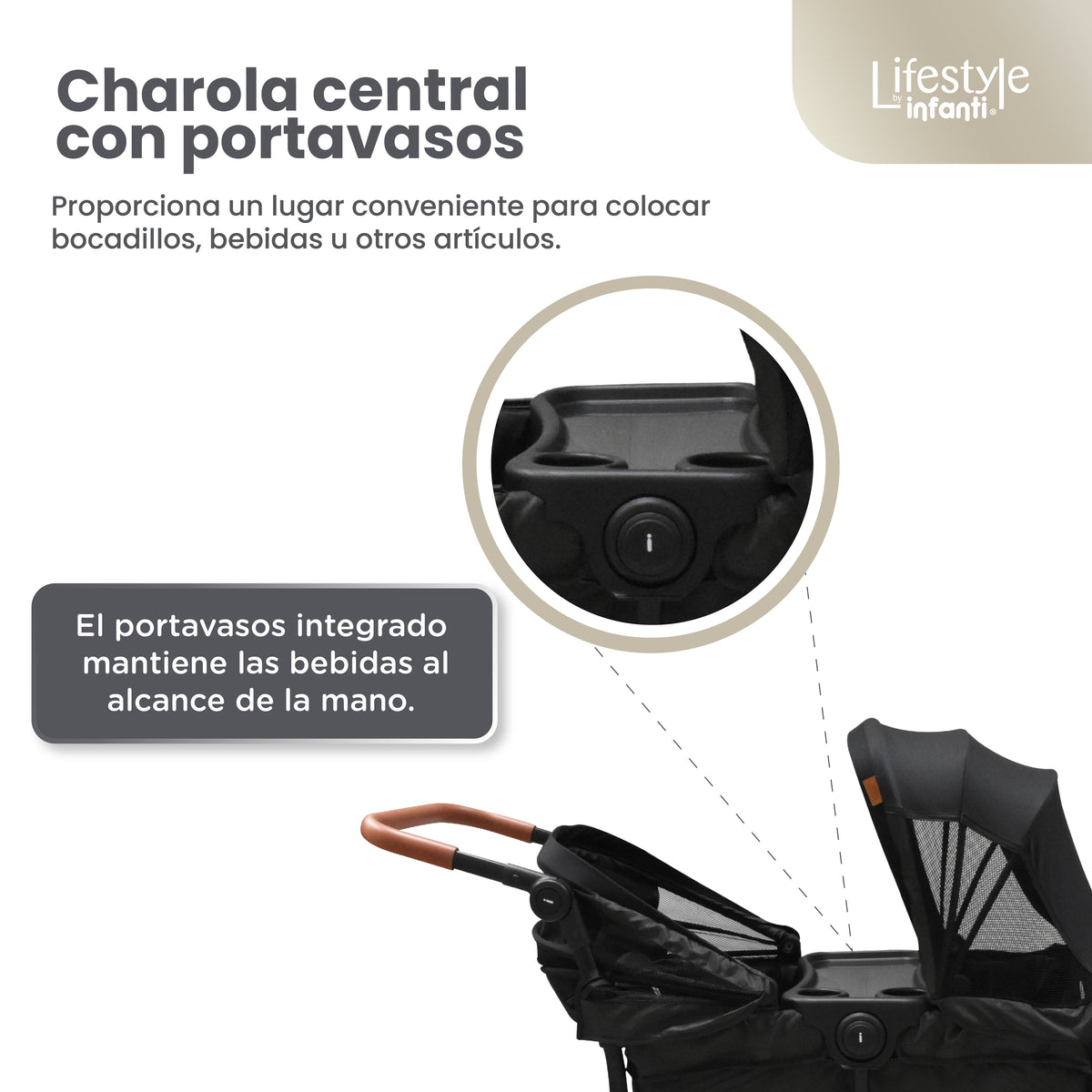 Vagón Everett Con 2 Asientos y Toldos Desmontables