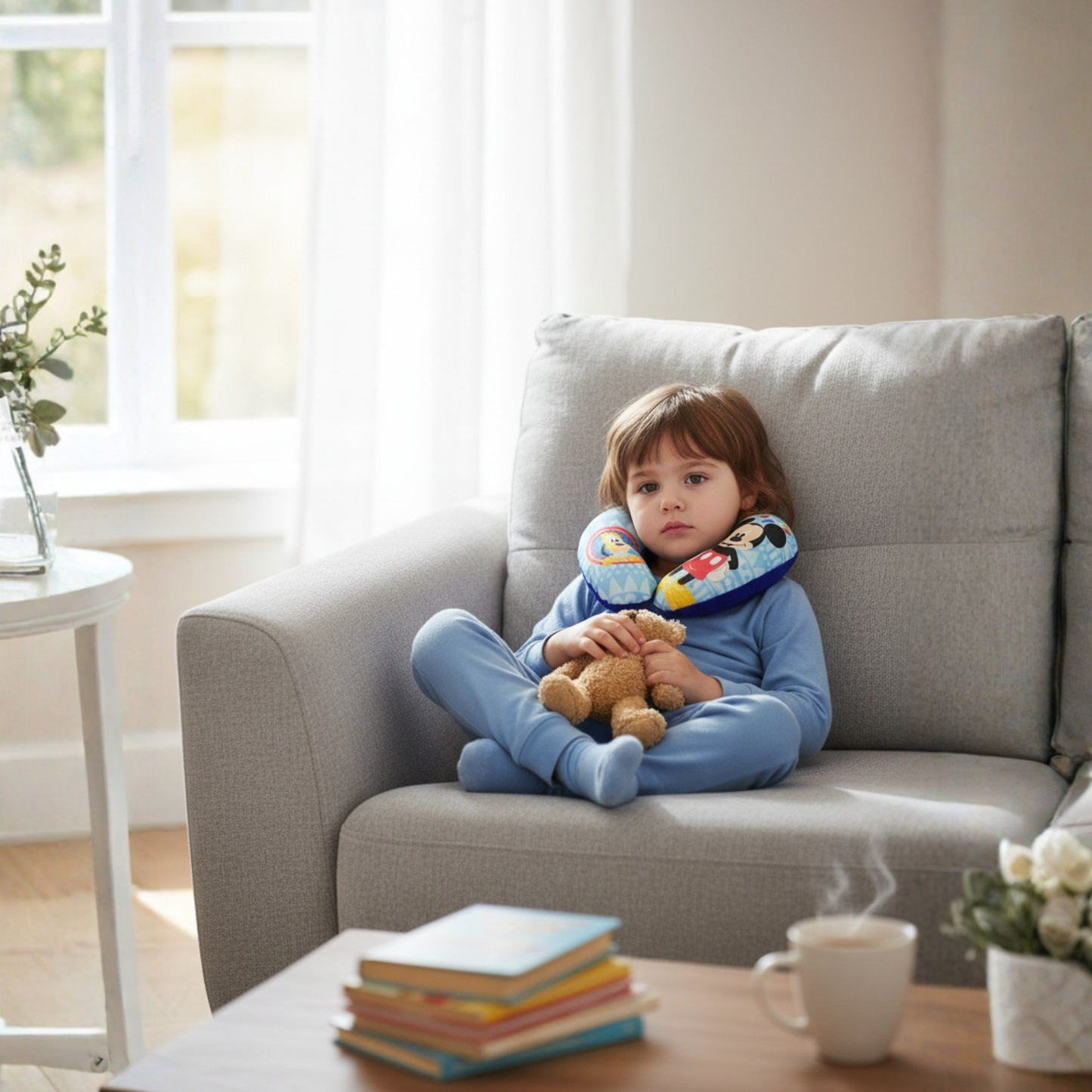 Cojin De Cuello Disney Suave Para Viajes En Coche, Avión y Carretera Cómoda y Transpirable.