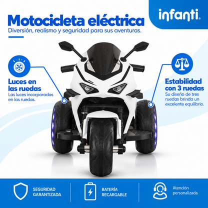 Moto Eléctrica Moto-X Deportiva Con Luces Música USB Y MP3
