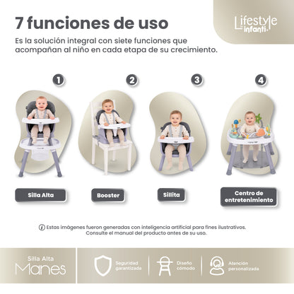 High Chair For Dining Adjustable And Detachable Body 