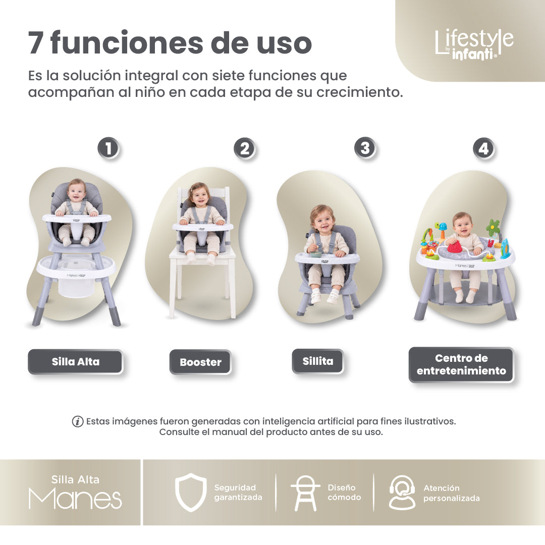 High Chair For Dining Adjustable And Detachable Body 