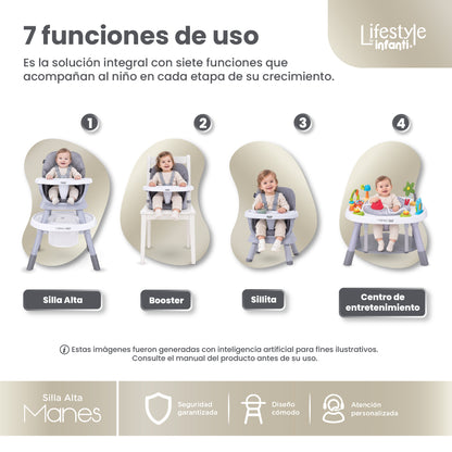 High Chair For Dining Adjustable And Detachable Body 