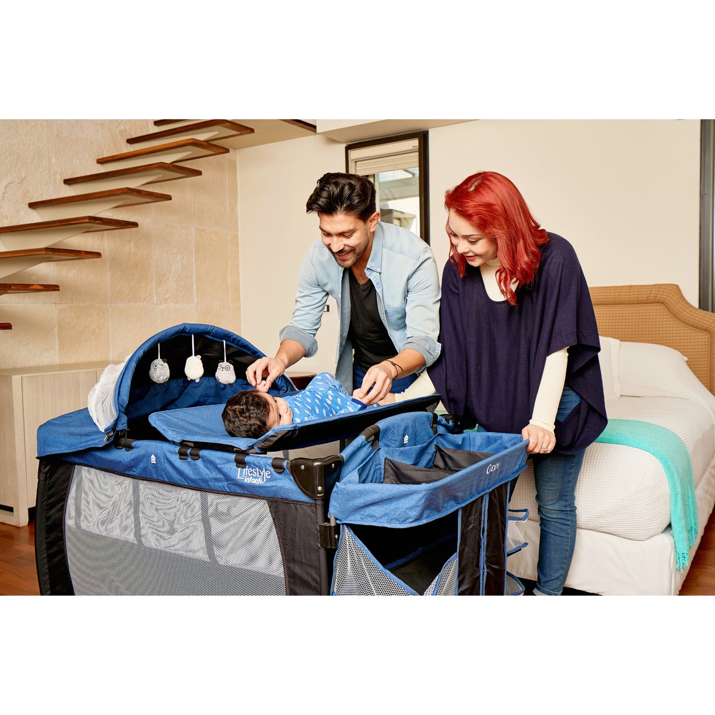 Cuna De Viaje Con Mosquitero, Organizador Y Cambiador