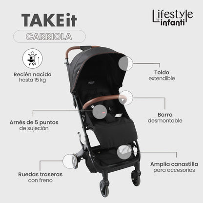 Carriola Travel System Take It Lifestyle by Infanti Color Black