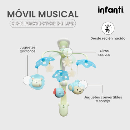 Móvil Infanti Electrónico Musical y con Proyector para Cuna