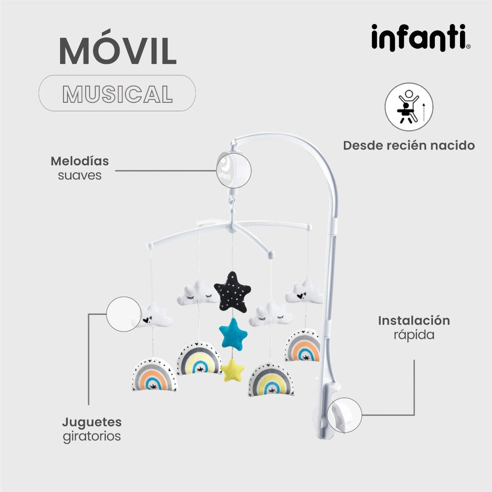 Móvil Musical Infanti para Cuna Giratorio