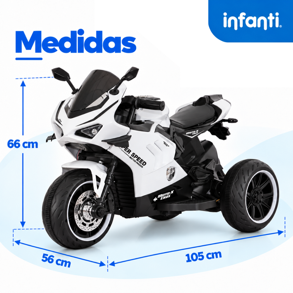 Moto Eléctrica Moto-X Deportiva Con Luces Música USB Y MP3