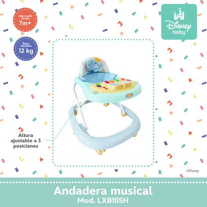 Andadera Musical Para Bebé Stitch Disney Altura Ajustable