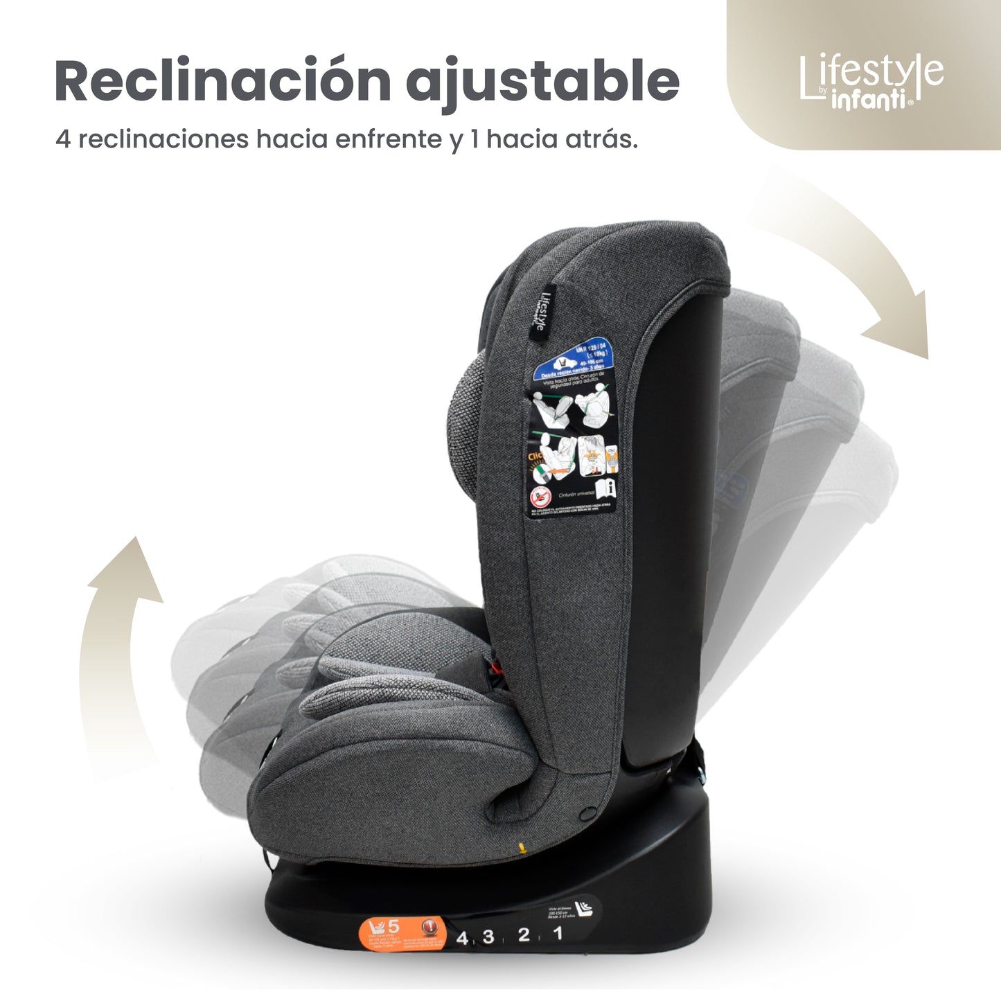 Autoasiento Prix Con Reclinación Ajustable y Arnés De Seguridad