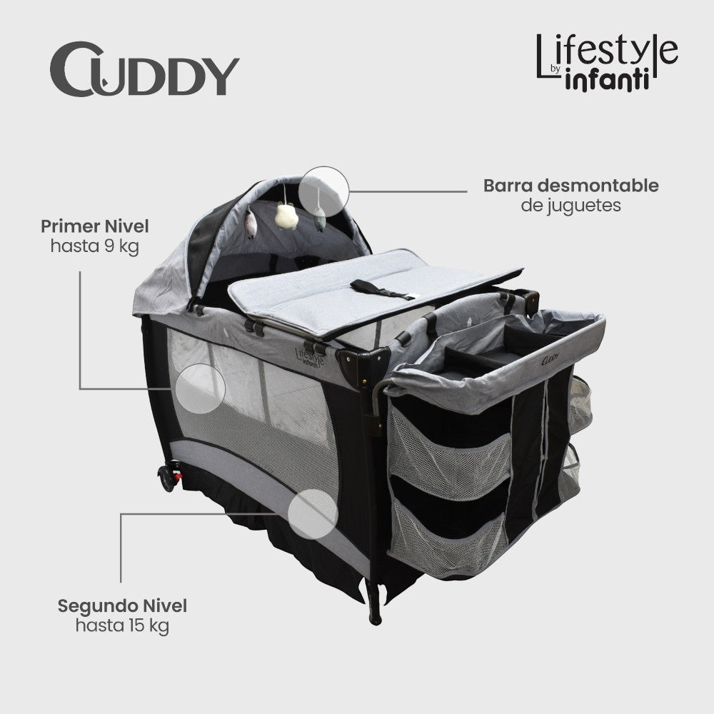 Cuna De Viaje Con Mosquitero, Organizador Y Cambiador