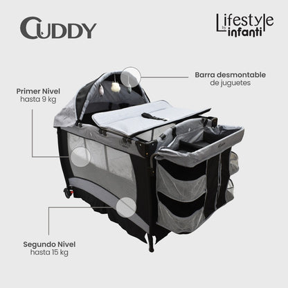 Cuna De Viaje Con Mosquitero, Organizador Y Cambiador