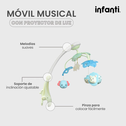 Móvil Infanti Electrónico Musical y con Proyector para Cuna