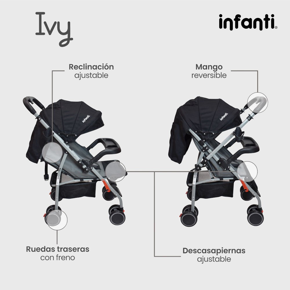 Carriola De Paseo Ivy Infanti Con Mango Reversible