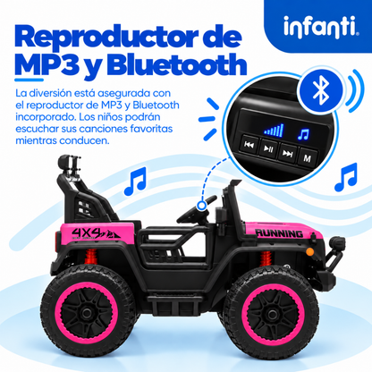 Carro Eléctrico Montable 4 X 4 Todo Terreno Luces Led Musica