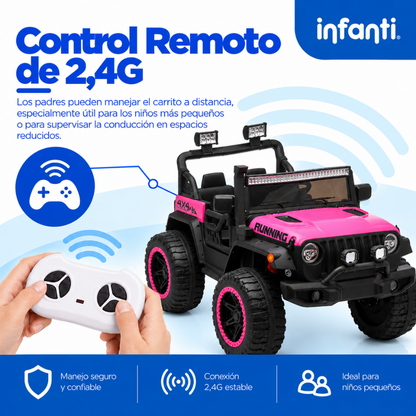 Carro Eléctrico Montable 4 X 4 Todo Terreno Luces Led Musica